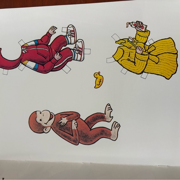 Vintage Curios George monkey Rey paper doll book 1994 - Picture 3 of 7